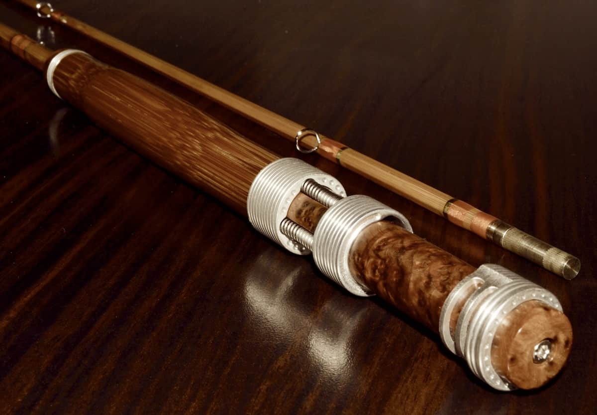 Canne à Pêche à La Mouche Ancienne En Bambou Refendu HARDY - 2 Brins Avec Moulinet CADOR - Occasion