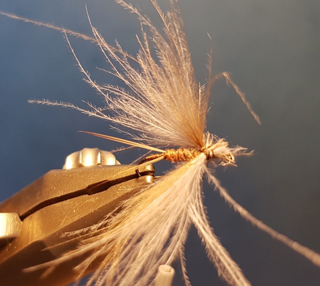 Brune de mars march brown CDC dubbing moose mane elan fly tying eclosion mouche 