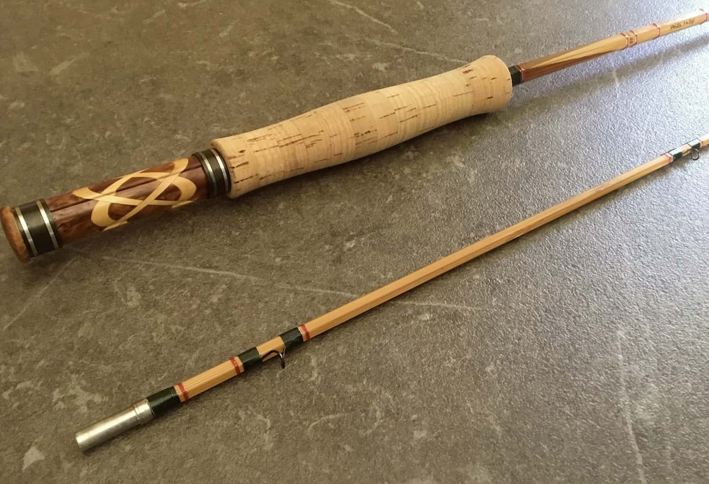 canne bambou refendu long 1.80m,2 elements,pour peche lac ou