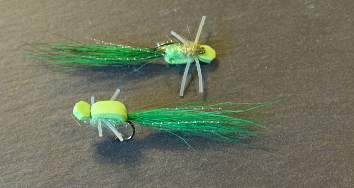 green micro gurgler mouche fly tying eclosion