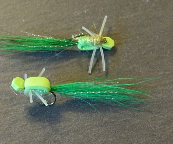 green micro gurgler mouche fly tying eclosion