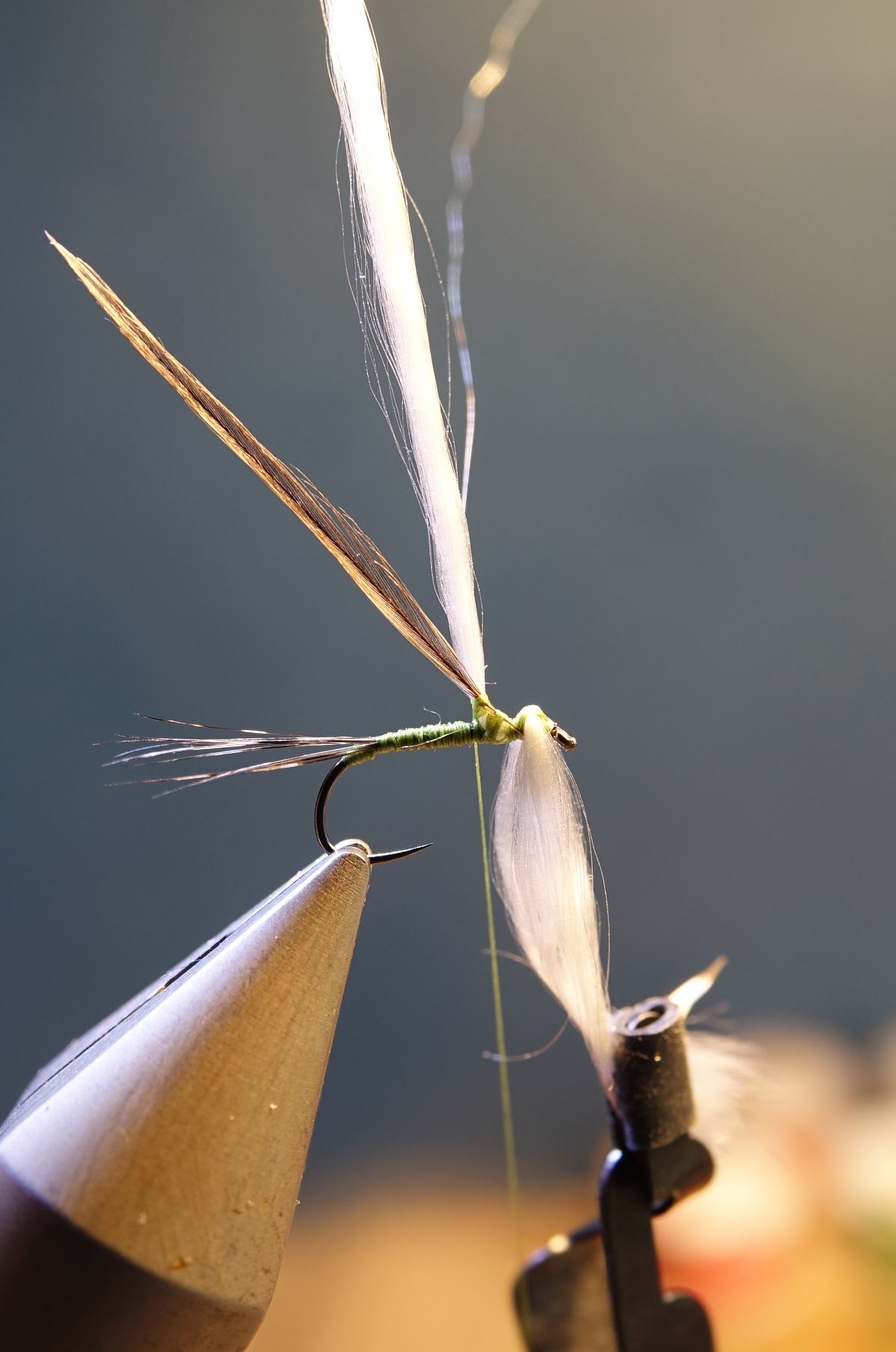 Spent parachute olive mouche fly tying eclosion