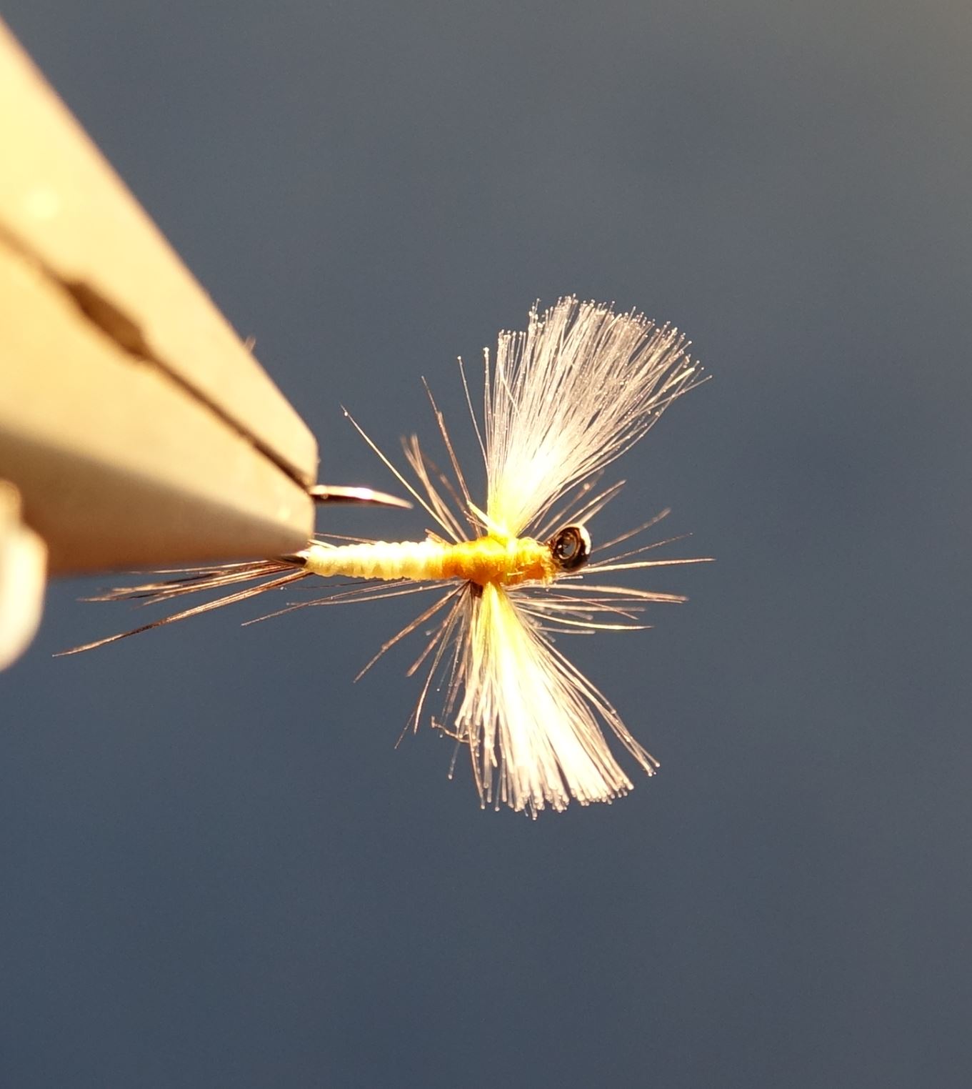 Spent parachute olive mouche fly tying eclosion