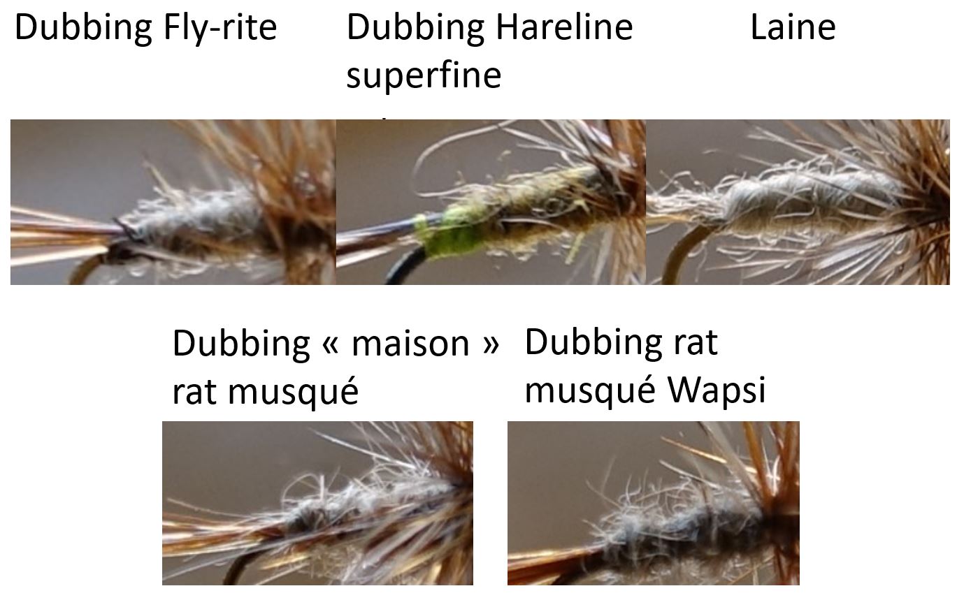 Adams dubbin body abdomen rat musqué muskrat fly flytying mouche eclosion